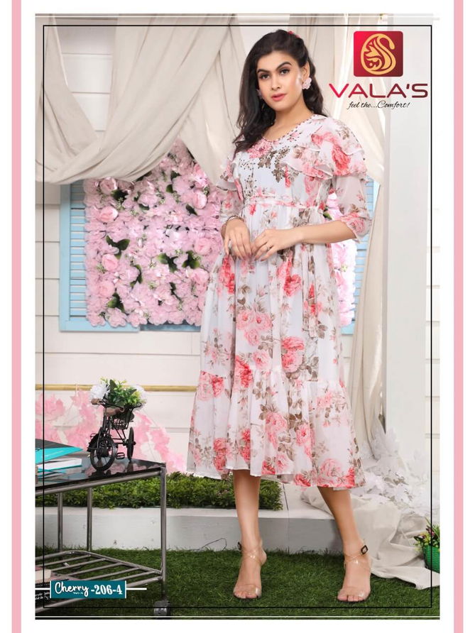 Valas Cherry 4 Stylish Designer Fancy Wear Georgette Kurti Collection